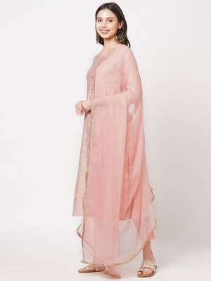 Light-pink embroidered viscose ethnic-kurtis 4