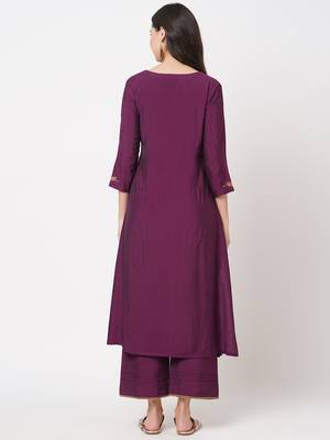 Purple embroidered silk ethnic-kurtis 2