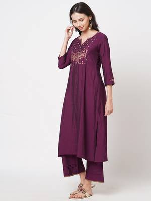 Purple embroidered silk ethnic-kurtis 4