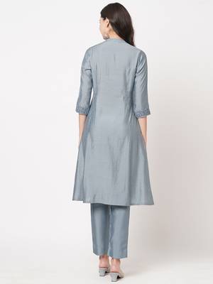 Blue embroidered viscose ethnic-kurtis 2