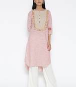 White printed cotton ethnic-kurtis