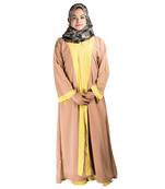 Beige plain crepe abaya