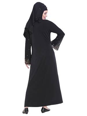 Black brasso polyester abaya 2