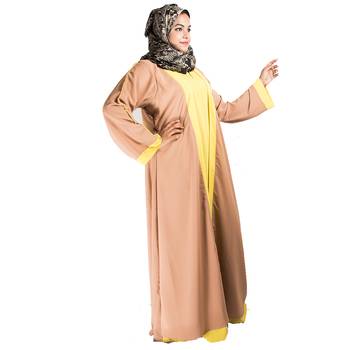 Beige plain crepe abaya 2