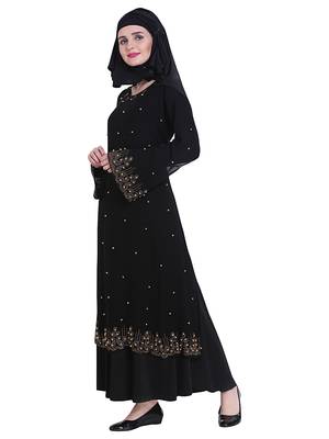 Black brasso polyester abaya 3