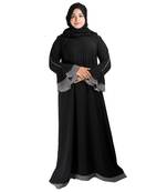 Black plain crepe abaya