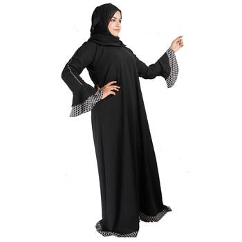Black plain crepe abaya 2
