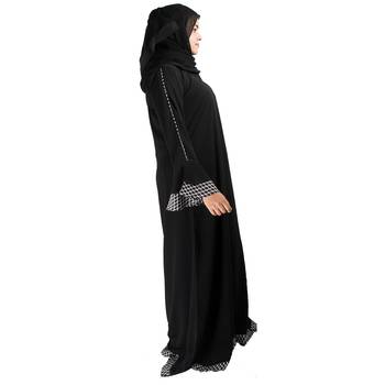 Black plain crepe abaya 3