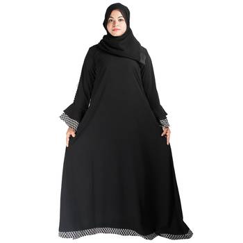 Black plain crepe abaya 5