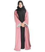 Pink brasso crepe abaya