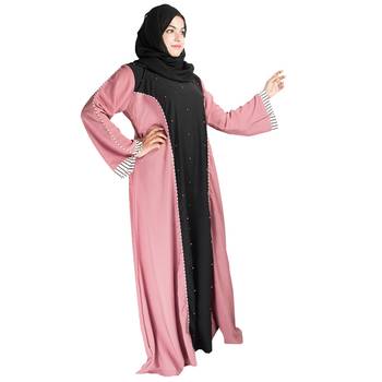 Pink brasso crepe abaya 2