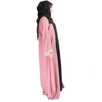 Pink brasso crepe abaya 3