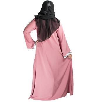 Pink brasso crepe abaya 4