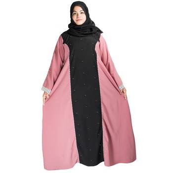 Pink brasso crepe abaya 5