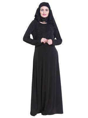 Black brasso polyester abaya 5