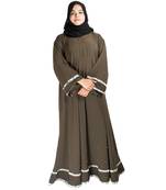 Brown plain crepe abaya