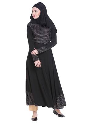 Black brasso polyester abaya 1
