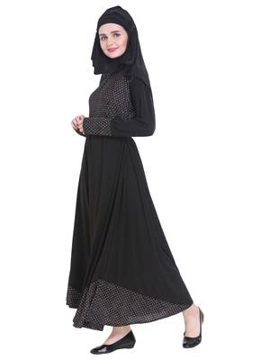Black brasso polyester abaya 3