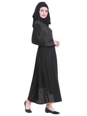 Black brasso polyester abaya 4
