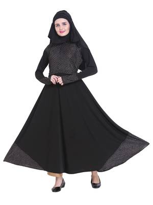 Black brasso polyester abaya 5
