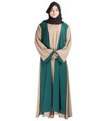 Beige plain crepe abaya