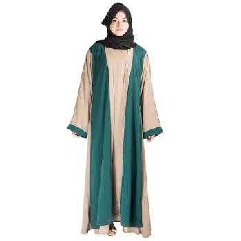 Beige plain crepe abaya 2
