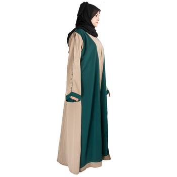 Beige plain crepe abaya 3
