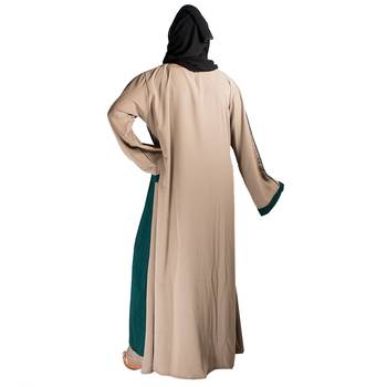 Beige plain crepe abaya 4