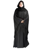 Black plain art silk abaya