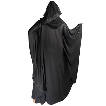 Black plain art silk abaya 3
