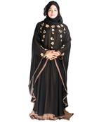 Black embroidered art silk abaya