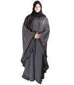 Black plain art silk abaya