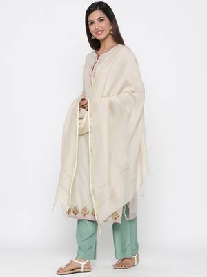 White embroidered chanderi silk salwar 3