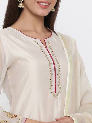 White embroidered chanderi silk salwar 4