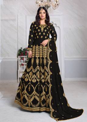 Black embroidered georgette salwar 1