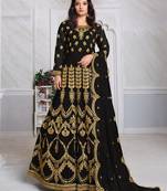 Black embroidered georgette salwar
