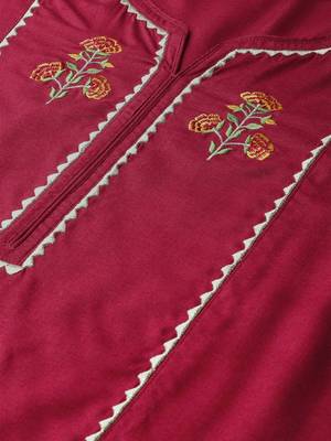 Maroon embroidered silk blend salwar 4