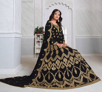Black embroidered georgette salwar 2