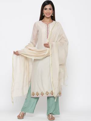 White embroidered chanderi silk salwar 5