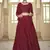 Maroon sequins, thread embroidered georgette stitched lehenga