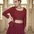 Maroon sequins, thread embroidered georgette stitched lehenga