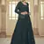 Dark green sequins, thread embroidered georgette stitched lehenga