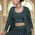 Dark green sequins, thread embroidered georgette stitched lehenga