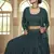 Dark green sequins, thread embroidered georgette stitched lehenga