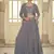 Grey hand work, gota and thread embroidered georgette stitched lehenga