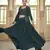 Dark green sequins, thread embroidered georgette stitched lehenga