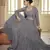 Grey hand work, gota and thread embroidered georgette stitched lehenga