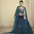 Rama green sequins and thread embroidered crepe stitched lehenga
