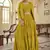 Mustard sequins and thread embroidered georgette stitched lehenga