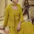 Mustard sequins and thread embroidered georgette stitched lehenga